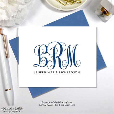 Monogram Note Cards Monogrammed Stationery Monogram Gifts Etsy