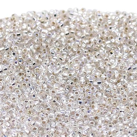 Preciosa Seed Beads Silver Lined Crystal Ab G Beads And