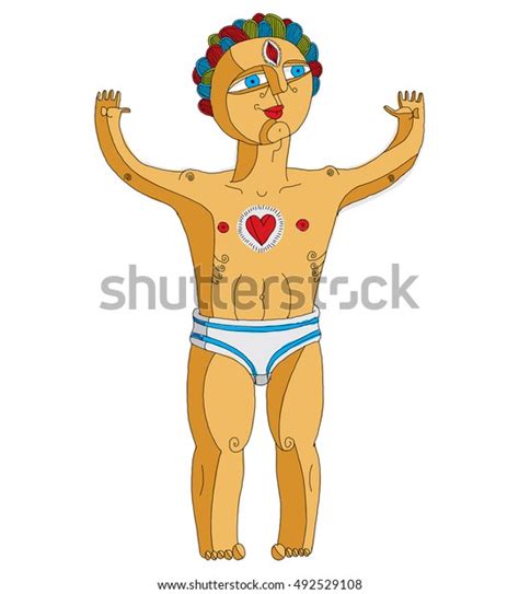 Vector Illustration Nude Man Adam Concept Stock Vector Royalty Free