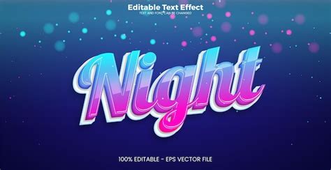 Premium Vector Night Editable Text Effect In Modern Trend Style