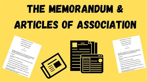 The Memorandum Articles Of Association Documents For Formation Of A