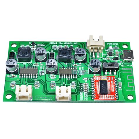 5V 6W+6W 2-Channel Stereo Bluetooth Amplifier Board Lithium Battery ...