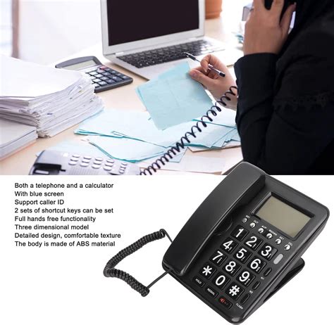 desktop corded telephone landline wired phone  large buttons