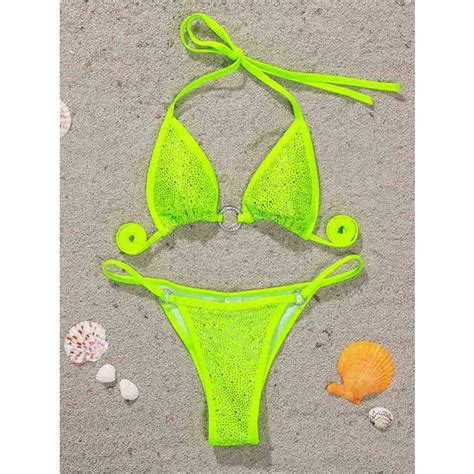 Sexy Bling Mini Bikini Female Swimsuit Women Swimwear Two Pieces Bikini
