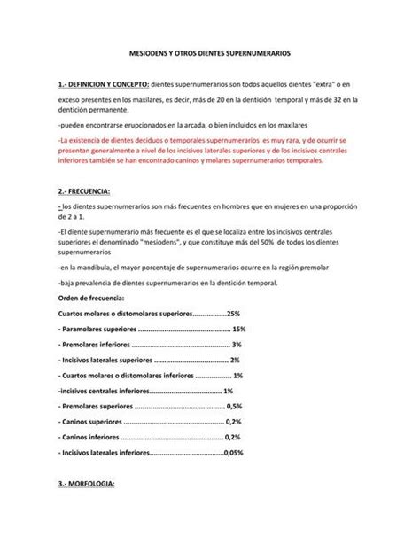 Mesiodens y Otros Dientes Supernumerarios María Fernanda Argüello