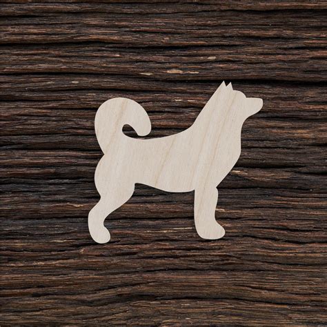 Wooden Husky Dog Shape For Crafts And Decoration Laser Cut Husky