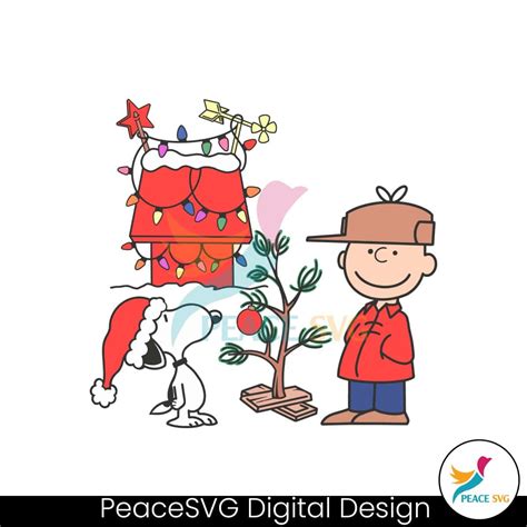 Christmas Peanuts Charlie Brown And Snoopy Santa Hat Svg Instant