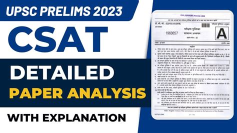 UPSC Prelims 2023 Detailed CSAT Paper Analysis With Explanation YouTube