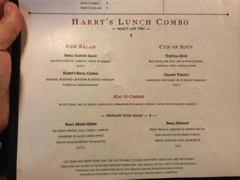 Menu at Harry's Grille & Tavern pub & bar, Charlotte, Ayrsley Town Blvd