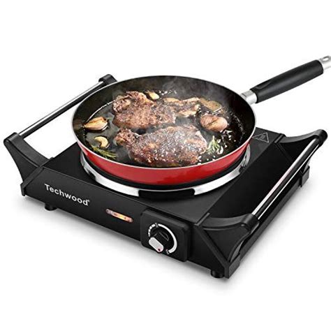 Techwood Hot Plate Portable Electric Stove W Countertop Single Burner With Adjustable