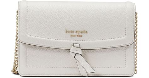 Kate Spade Knott Pebbled Leather Flap Crossbody In Natural Lyst