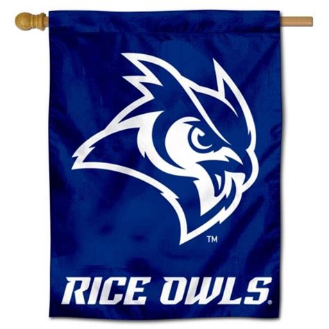 Rice Owls Logo Banner Flag Is Constructed Of Polyester Material Is A