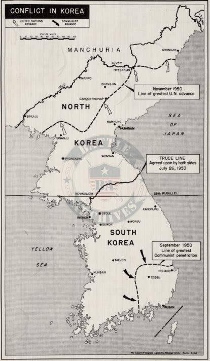 Korean War Map 1950 1953 Battle Archives