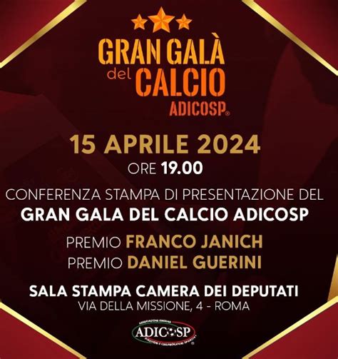 Gran Galà del calcio ADICOSP una serata stellare in arrivo