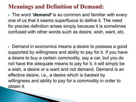 demand  economics definition law  factors