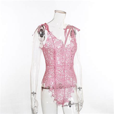 Sexy Lingerie Womens Lace Bodysuit Deep V Teddy Babydoll Romantic Nightwear US EBay