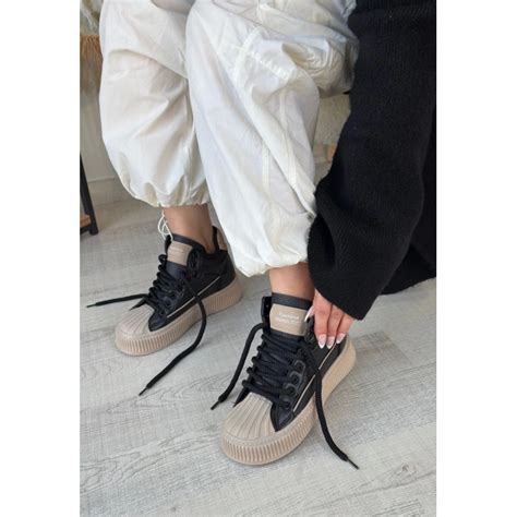 Estim Siyah Cilt Nude Detaylı Bağcıklı Spor Ayakkabı