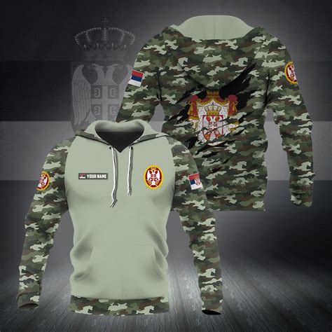Custom Name Serbian Army 3d Camo Shirts Rig Rocket