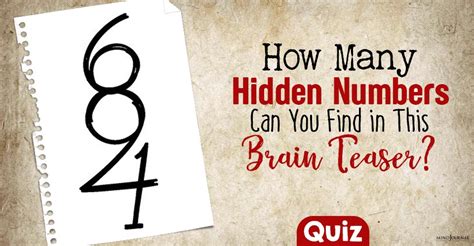 Hidden Number Puzzle: How Many Numbers Can You Find In This Brain Teaser?