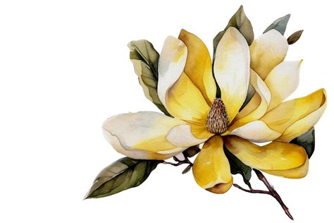 Flower With Leaf Watercolor Ai Generate 23403416 Png