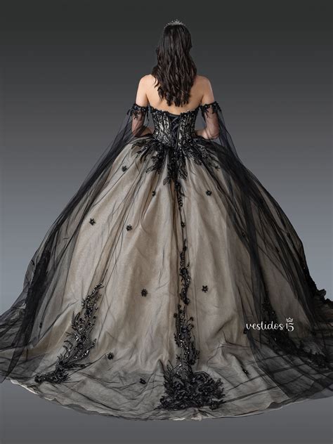 Vestido de años Ébano Nude Negro Vestidos