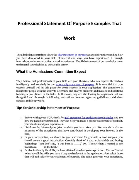 How To Write Statement Of Purpose For