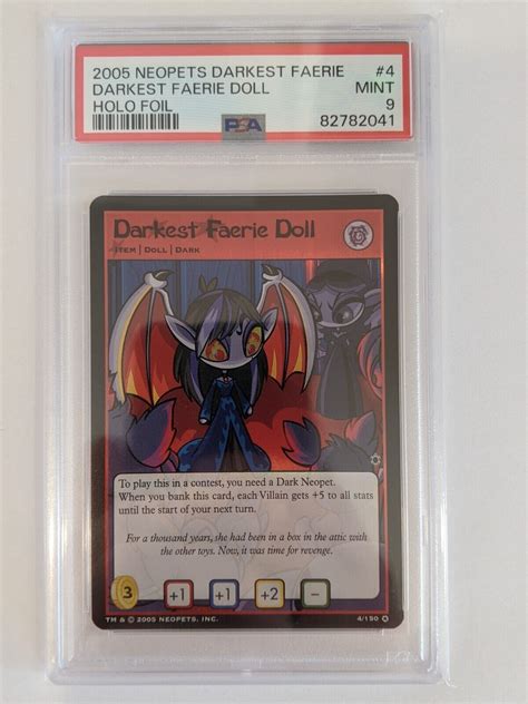 Psa 9 Darkest Faerie Doll Neopets Tcg Darkest Faerie Wotc Pop 1 None