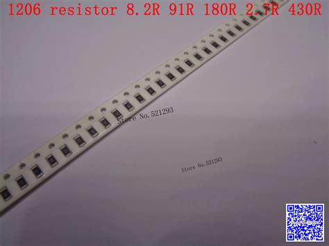 1206 F SMD resistor 1/4W 8.2R 91R 180R 2.7R 430R ohm 1% 3216 Chip ...