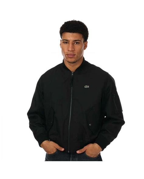 Lacoste Bomber Jacket in Black for Men | Lyst UK
