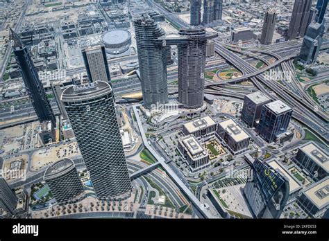 Dubai Bridges View From Burj Khalifa Observation Deck Stock Photo Alamy