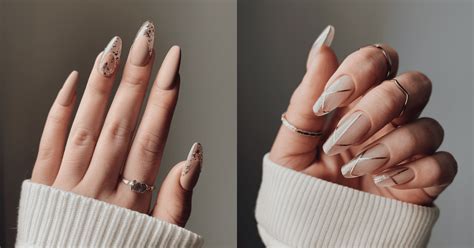 Stunning Nude Nails With Glitter For A Glamorous Look
