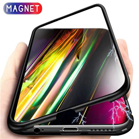 Magnetic Flip Cover For For Samsung Galaxy S8 S9 Plus Note 8 9 S7 Edge Tempered Glass Case For