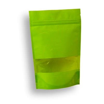 Standup Pouch Green With Rectangle Window Myperfectpack NZ