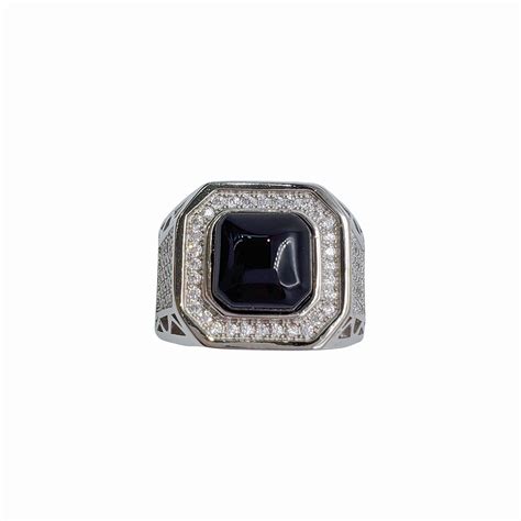 Black Onyx Square Ring (Silver) – Lucky D
