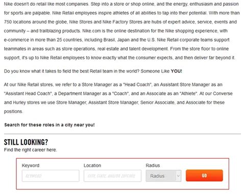 Niketown Job Application & Careers