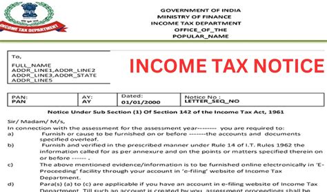 Income Tax Notice Is An Official Communication From The Income Tax