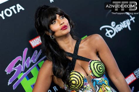 Jameela Jamil Sexy Seen Flaunting Her Big Tits At The Premiere Of She Hulk In Los Angeles Aznude