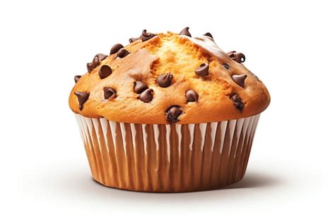 Premium Photo A Muffin With Chocolate Chips On Top