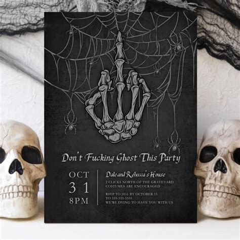 Editable Halloween Invitation Template Vintage Halloween Etsy