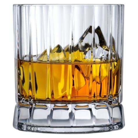 Nude Glass Wayne Modern Classic Clear Crystal DOF Whiskey Glass Set Of