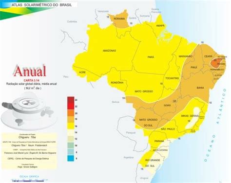 Mapa De Radiação Solar Global Diária Média Anual Mjm 2 Dia