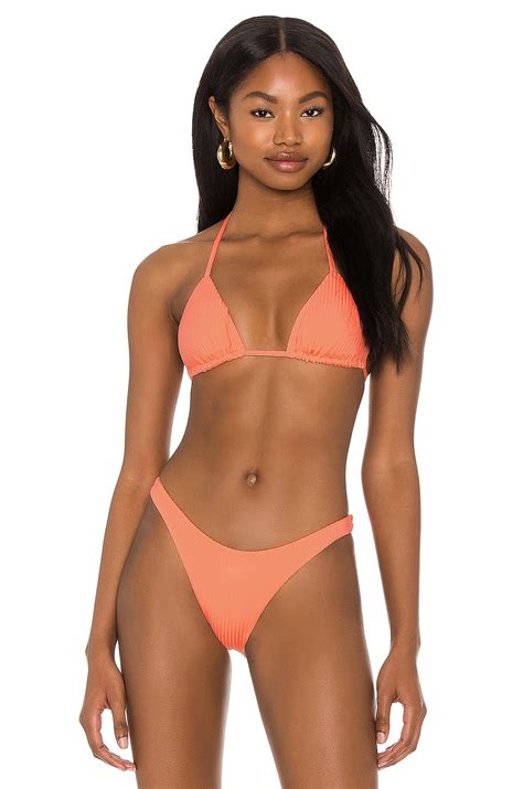 Vitamin A Gia Triangle Bikini Top In Midnight Shimmer REVOLVE