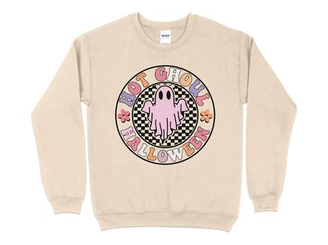 Hot Ghoul Halloween Sweatshirt Funny Women S Halloween Crew Neck
