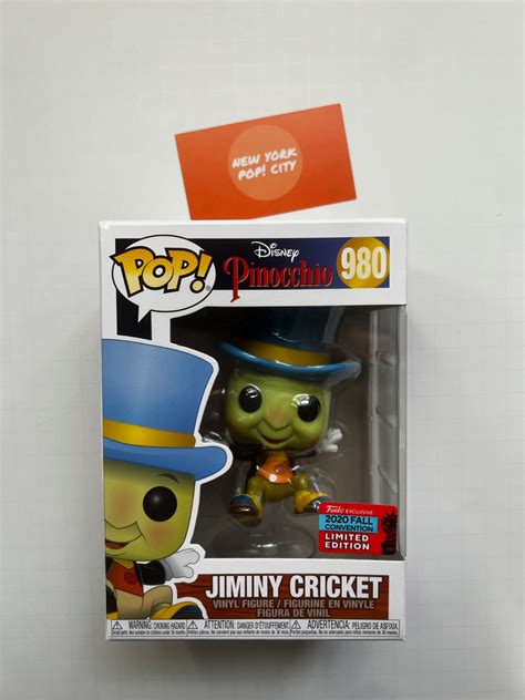 Funko Pop Pinocchio Jiminy Cricket 2020 Fall Convention 980 Exclusive