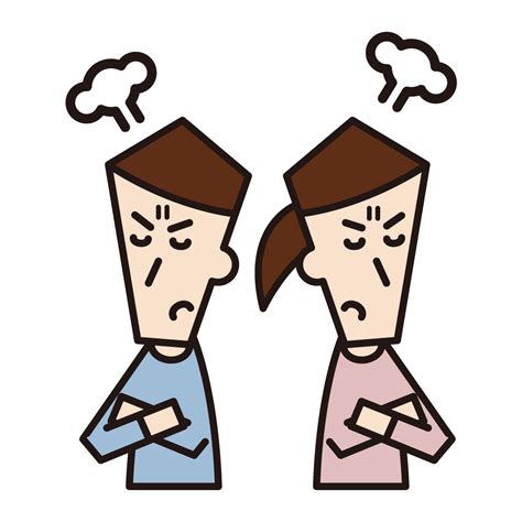 夫婦喧嘩のイラスト フリーイラスト素材集 Kukukeke