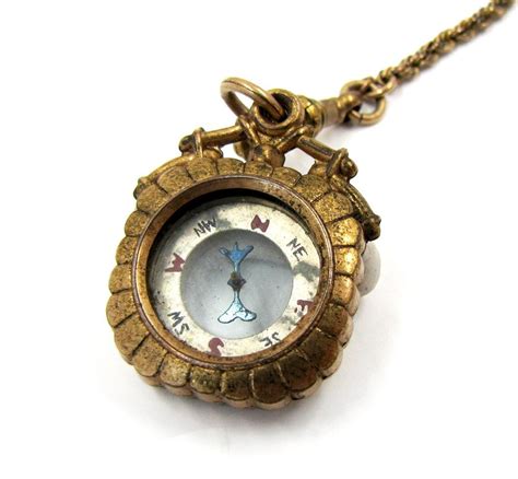 Vintage Compass Watch Fob With Chain Gold Filled Double Sided Etsy Compass Watch Vintage