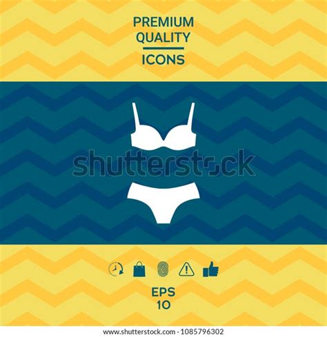 Set Lingerie Swimsuit Twopiece Bikini Silhouette Stock Vector Royalty Free 1085796302