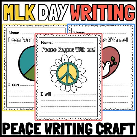 Martin Luther King Jr Crafts Mlk Day Peace Craft And Writing Mlk