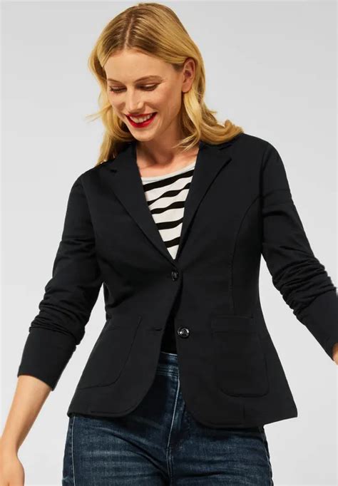 Street One Basic Blazer In Unifarbe F R Damen In Schwarz Street One