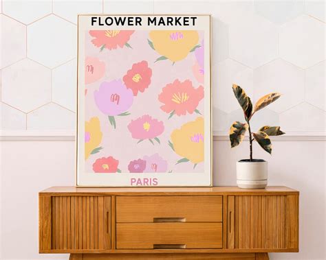 Flower Market Print Set Of 6 Botanical Wall Art Floral Etsy Canada